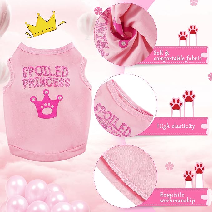 Reginary 8 Pieces Dog Shirts Girl Small Dog Clothes for Chihuahuas Yorkies Female Puppy Shirts Printed Pet Outfit Cute Breathable Soft Valentine's Day Doggie Cat Lovers Gift(Vivid Pattern,X-Small)