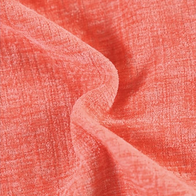 CaliTime Decorative Couch Throw Pillow Covers 18 X 18 Inches Living Coral | Pack of 2, Cozy Chenille Cushion Cases for Sofa Bed Living Room Farmhouse Home