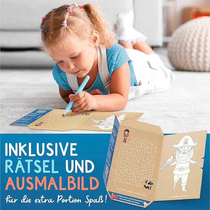 120 Skin-friendly Kids Tattoos - Dermatologically Tested & Rated VERY GOOD - Made in Germany - Our Temporary Tattoos for Kids (Pirates Theme)