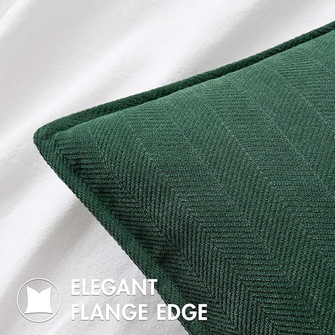 MIULEE Pack of 2 Green Decorative Chenille Pillow Covers 20x20 Inch | Soft Couch Throw Pillows,Farmhouse Cushion Covers with Elegant Design for Sofa,Bedroom,Living Room,Spring Home Decor