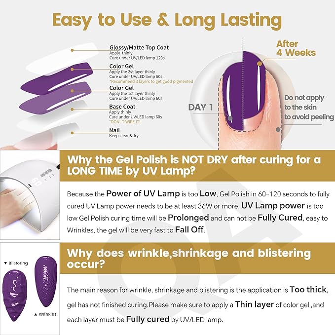 YTD Likomey Lavender Purple Gel Nail Polish,15ml Salon Home DIY Nail Art Manicure and Pedicure Fall Winter UV Color Varnish,CS462