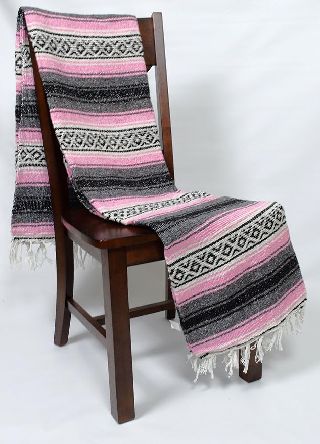 Open Road Goods Bulk Falsa Blankets - Handwoven Authentic Mexican Falsa - Great for Weddings, Yoga, Beach, Picnics, or Mexican Throw! (Pink, 7 Pack)