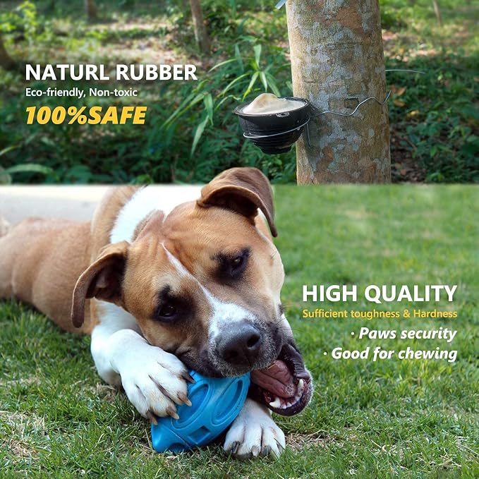 EASTBLUE Dog Toys for Aggressive Chewers, Indestructible Squeaky Football