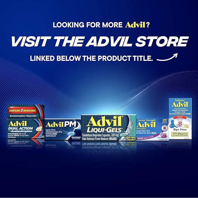 Advil PM Pain Reliever and Nighttime Sleep Aid, Ibuprofen for Pain Relief and Diphenhydramine Citrate for a Sleep Aid - 120 Coated Caplets and Pain Reliever and Fever Reducer, 10 Count Tablets