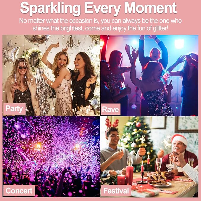 Boko Body Glitter Spray, 200ML Holographic Silver Glitter Spray for Body Hair Clothes, Long-Lasting Body Shimmer Glitter Hairspray for Festival Party Concert Shiny Pride Makeup Rave Accessories
