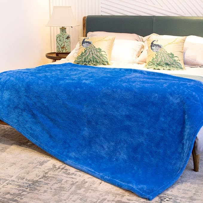 obinsm Royal Blue Throw Blanke Soft Fleece Lightweight Blanket for Bed | Warm Plush Blanket for Couch Sofa Travel, Fuzzy Blue Blankets for Women kids Boys Girls 50x70 in
