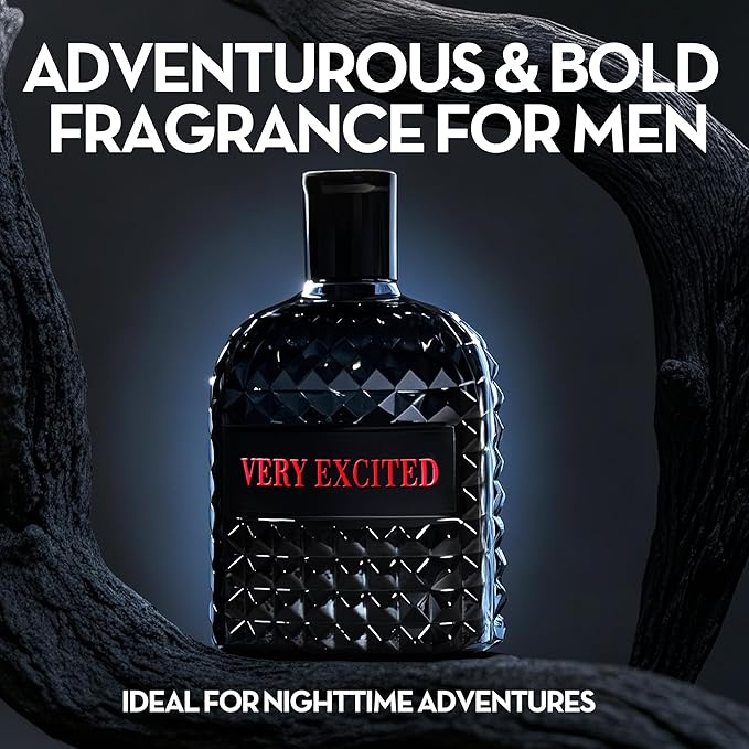 A CENTER Men's Cologne Gift Set Include Valentine Milano,Valentine,Very Excited & Valuable Paris - 3.4 Fl Oz Each | Vanilla Bourbon, Leather & Amber Floral Fragrance | Luxury Eau de Toilette Quartet