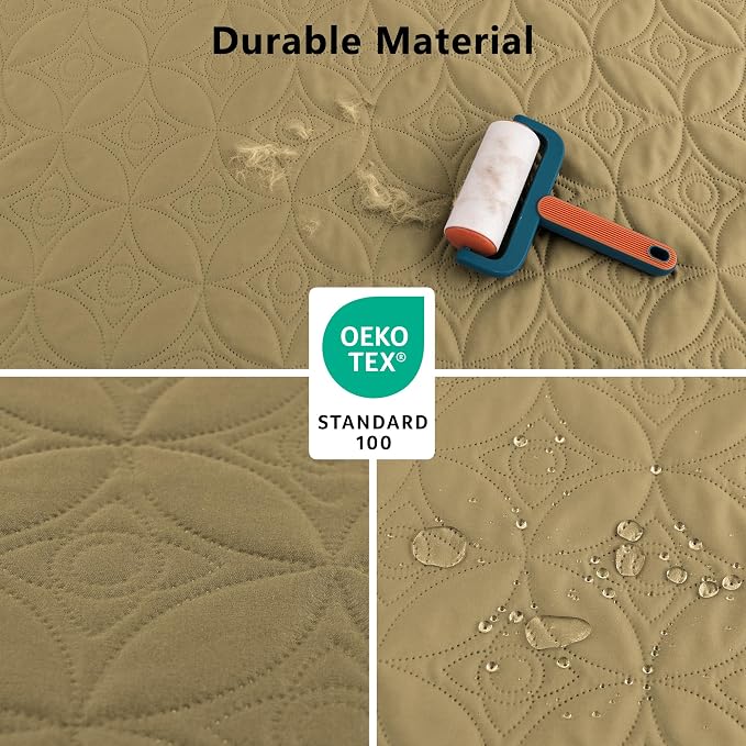 Waterproof Dog Bed Cover Pet Blanket for Furniture Bed Couch Sofa Reversible (Sand+Cream, 82x82 Inches) | TPU Leak-Proof Liner, Lightweight & Reversible, Fits Chair, Sofa, Bed, 82" x 82" , Sand/Cream
