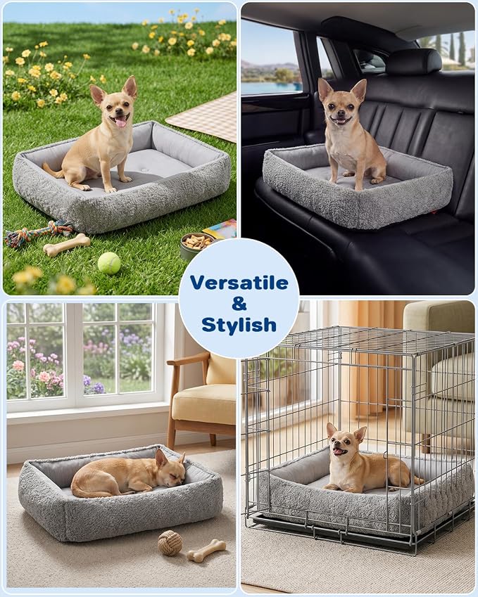 Cooling Dog Bed for Small Medium Dogs - Reversible Design (Ice‑Silk Cooling Layer | Sherpa Fleece Layer), Washable Dog Cooling Mat for Crates, Beds, Sofas 20" × 14"