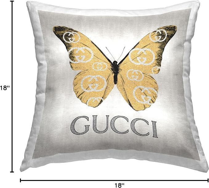 Stupell Industries | Glam Fashion Butterfly, 18 x 18 | Indoor Pillow, Made in USA - By Madeline Blake