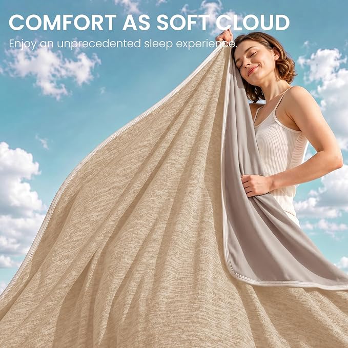 Cooling Blanket (90"x90"Queen Size) for Night Sweats Absorbs Heat to Keep Adults Cool on Warm Nights, Q-Max 0.5 Cooling Blankets for Hot Sleepers, Ultra-Cool Lightweight Blanket for Bed | Absorbs Heat Cold Summer Blanket for Night Sweats & Menopause Q-...