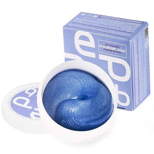 MEDB Re-vitalizing Hyaluronic Aqua Hydrogel Eye Patch | Korean Skincare | Deep Hydration & Wrinkle Care | Calming Eye Patches for Dry, Sensitive Skin | 60 Patches (30 Pairs)