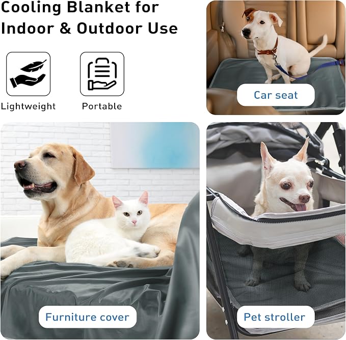 Kritter Planet Waterproof Cooling Dog Blanket, Summer Furniture Protector | 30 x 50 Inch Reversible Mat for Sofa, Bed & Car Seat, Lightweight, Washable & Comfort, Indoor & Outdoor Use for Dogs & Cats