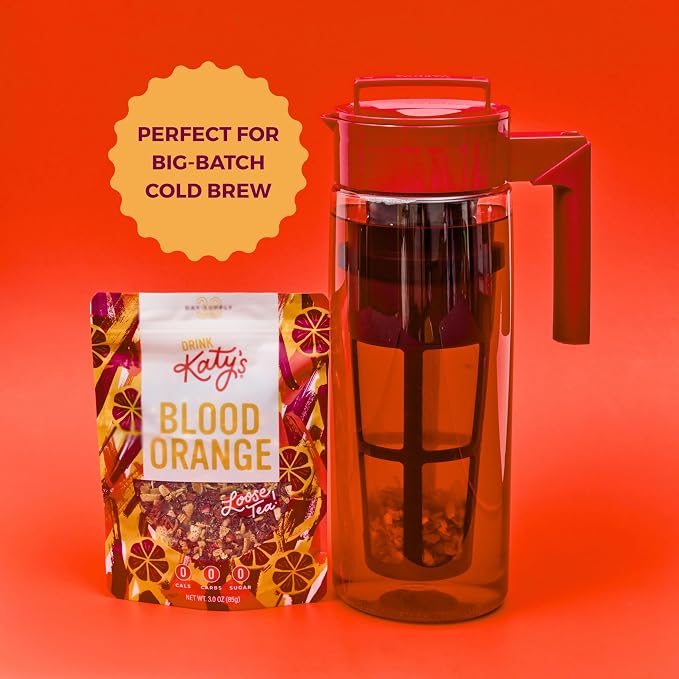 Katy’s Blood Orange Loose Tea - Hibiscus, Orange & Rose Hips - Loose Leaf Herbal Tea, Caffeine-Free, Sugar-Free - Hot or Iced Tea - 30+ Cups
