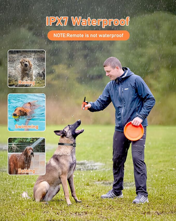 Petory Dog Training Collar - 4000FT Dog Training Collar with Remote, IPX7 Waterproof Electric Dog Collar with 4 Training Modes, Security Lock, Rechargeable e Collar for 15-120lbs Medium Large Dogs