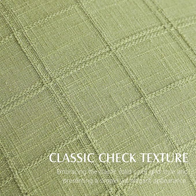 Foindtower Set of 2 Decorative Linen Check Throw Pillow Covers Neutral Farmhouse Vintage Cushion Covers Cozy Modern Boho Accent Home Decor for Sofa Chair Couch Bed Living Room,14×36 Inch,Light Green