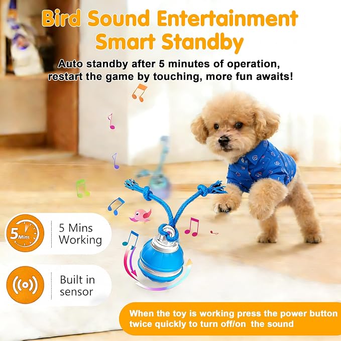 Interactive Dog Toys,Automatic Moving Activated Dogs Ball Toy (Orange)