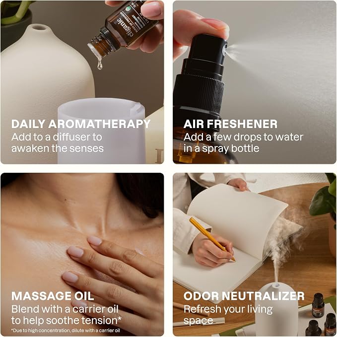 Cliganic Organic Black Spruce Aromatherapy Essential Oil - 100% Pure, Unrefined Diffuser Oil, USDA-Certified, Vegan, Centers & Grounds Emotions, Refreshes the Space