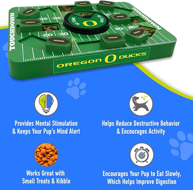 Pets First NCAA OREGON LARGE PUZZLE TOY, Dog Puzzle Treat Toy, New Large Size, Interactive Dog Treat Toy, Dog Slow Feeding Toy