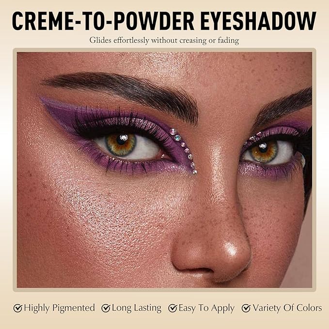 Purple Eyeshadow Stick - Long Lasting Cream Matte Eyes Shadow Pencil Buildable Brightener Crayon Eyeliner Highlighter Makeup, Lightweight Waterproof & Smudge Proof for Easy Quick Application