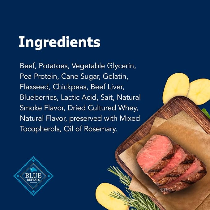 Blue Buffalo Stix Beef Pepperoni-Style Dog Treats, 5 oz | Real Beef #1 Ingredient, Soft & Easy to Tear, Developed by Veterinarians & Nutritionists, Great for Training