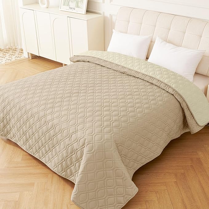 Waterproof Dog Bed Blanket - Soft Pet Blanket & Sofa Cover for Dogs | Reversible Washable Furniture Protector, Couch Covers for Pets (52x82 Inch, Taupe/Beige)