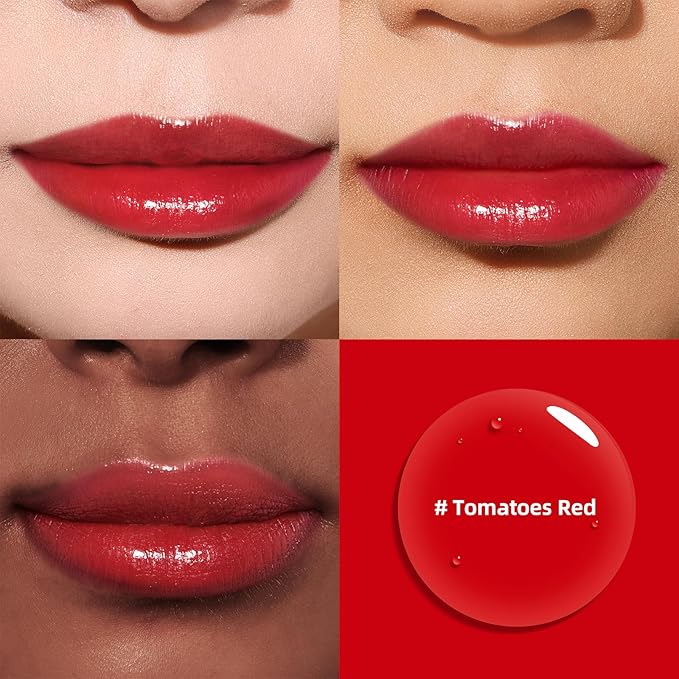 bayfree Liquid Cheek & Lip Stain, Korean Lip Tint with Moisturizing & Weightless, Non-Sticky, Long-Lasting, Kiss-proof, All Long-wearing, Vegan Makeup (Tomatoes Red)