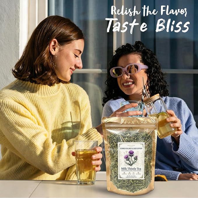 Wildcrafted Milk Thistle Tea Loose Leaf 4 oz (113 g) | 100% Natural Cardo Mariano Dried Herb, Caffeine-Free Liver Tea, Vegan, Non-GMO, Handpicked, Non-GMO