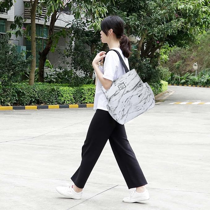 KAMO Floral Tote Bag - Waterproof Lightweight Handbags Travel Shoulder Bag for Hiking Yoga Gym Swimming Travel Beach