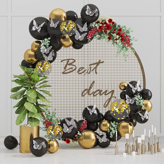 SAOROPEB 3D Butterfly Wall Decor 48 Pcs Pearl White Butterfly Decorations | 4 Styles 3 Sizes, Birthday Decorations Butterfly Party Decorations Butterfly Cake Decorations-Removable Butterfly Stickers