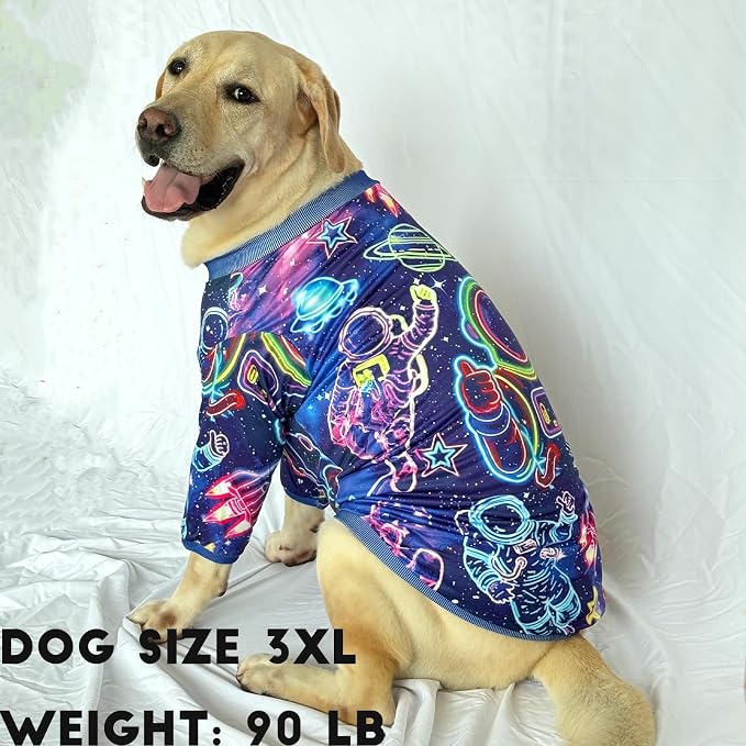 Dog T Shirts with Astronaut Pattern Printed Pet Shirt Softable Pajamas for Large Dogs,Astronaut XL