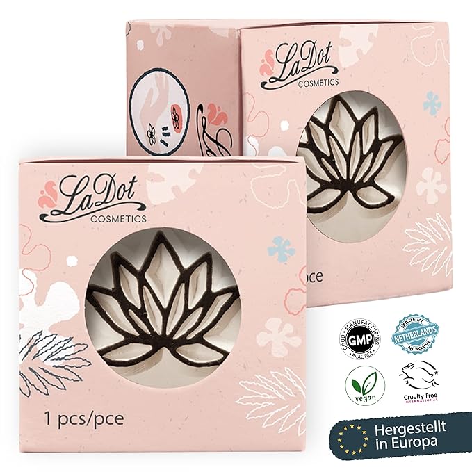LaDot Temporary Tattoo Stamp– Easy-to-Use Reusable Ceramic Skin Stamp for Creating Custom Temporary Tattoos – Fun Body Art Tool for Parties, Events, and Festivals (Lotus Flower, Small)
