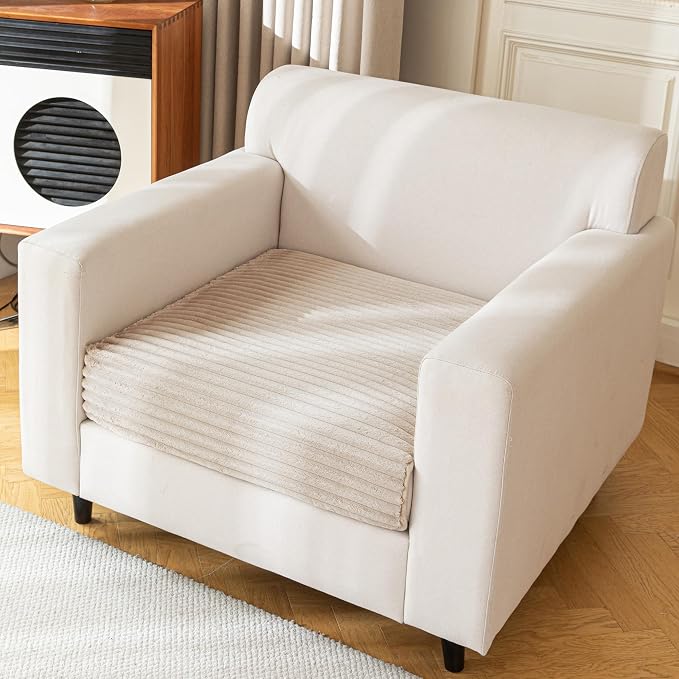 MYSKY HOME 100% Waterproof Couch Cover, Chair Cover for Dogs Washable, Non Slip Couch Headrest Covers Pet Friendly, Sofa Covers Slipcovers Furniture Protector Dog Bed Cover, Khaki, 35"x35"