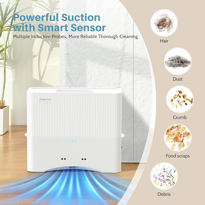 Touchless Vacuum Automatic Dustpan, 20Kpa Suction, Compact Baggless Design | Ultra Fast Hair Vacuum for Salons Pet Hair Food Dirt Home Kitchen, Corded Space-Saving Electric Canister Vacuum Cleaner