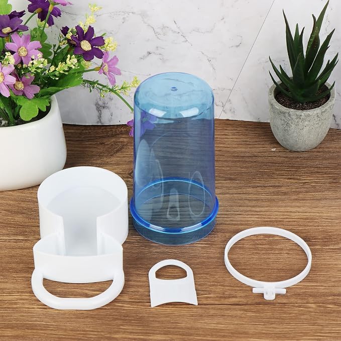 2 Packs Pet Feeder and Waterer, Self Dispensing Automatic Hamster Feeder, Food and Water Dispenser Set,Small Animal Dog Cat Pet Food Bowl, for Dogs Cats Pets Animals, 16x14cm, Blue (Blue)