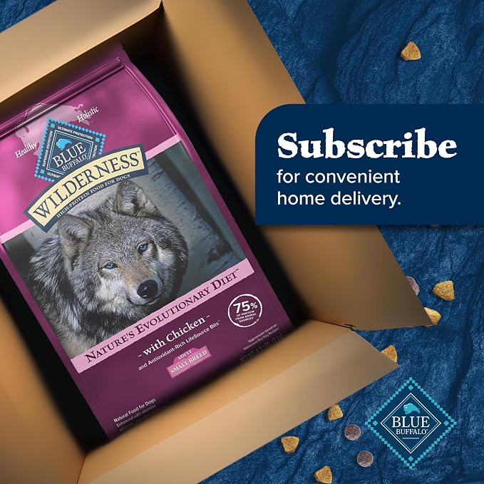 Blue Buffalo Wilderness Chicken Small Breed Adult Dry Dog Food, 4.5 lb | 41g Protein, Real Chicken #1 Ingredient, High Protein Plus Wholesome Grains, Supports Higher Energy Needs