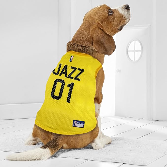 Pets First NBA Utah Jazz Dog Jersey, Medium- Tank Top Basketball Pet Jersey