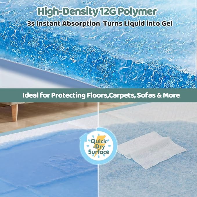 Gimars XL 6-Layer Ultra Absorbent 1200ml 48-Hour Leak-Proof Dog Pee Pads, Quick Dry Extra Large Puppy Pads for Puppy Training, Senior & Incontinent Dogs, Cats, Overnight Use, 30"x36", 30 Count