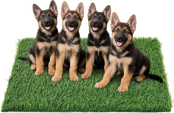 Replacement Artificial Grass Pee Pads for Dogs Potty Training to Pee & Poop | Faster Drainage, Washable, Easy to Clean & Dry Fake Grass for Puppy Pets, Protect Floor Furnitures of Apartment Balcony Patio