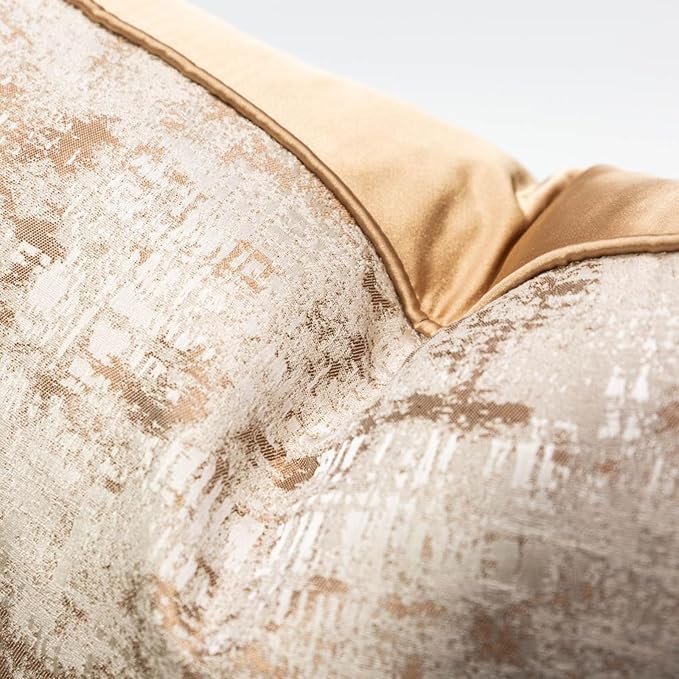 vctops Gold Decorative Luxurious Throw Pillow Covers Jacquard Square Cushion Cases Pillowcase for Bed Sofa Couch Chair Car Home Decor (Gold D,18"x18")