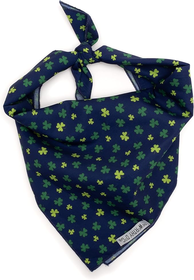 THE WORTHY DOG Icons Classic Tie-On Bandana for Dogs & Cats, Lucky