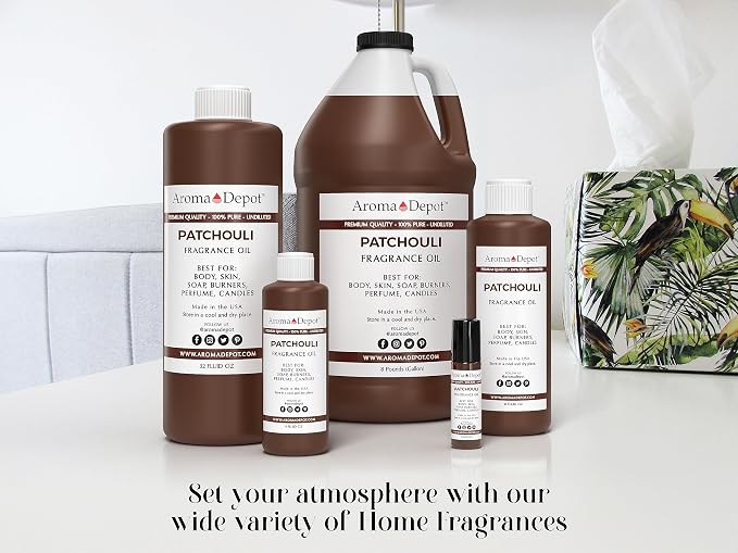 Aroma Depot Patchouli 30 ml Fragrance Oil I Perfume I Skin Oil I Scented Oil. DIY Projects Such as Candles, Bath Bombs, Body Butters, Creams & Lotions. Few Drops in The Diffuser, Burners, or Warmers.