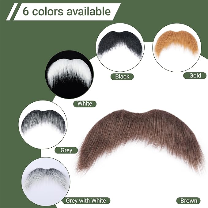Self Adhesive Fake Mustache False Facial Hair Stick On Cosplay Mustache Halloween Party