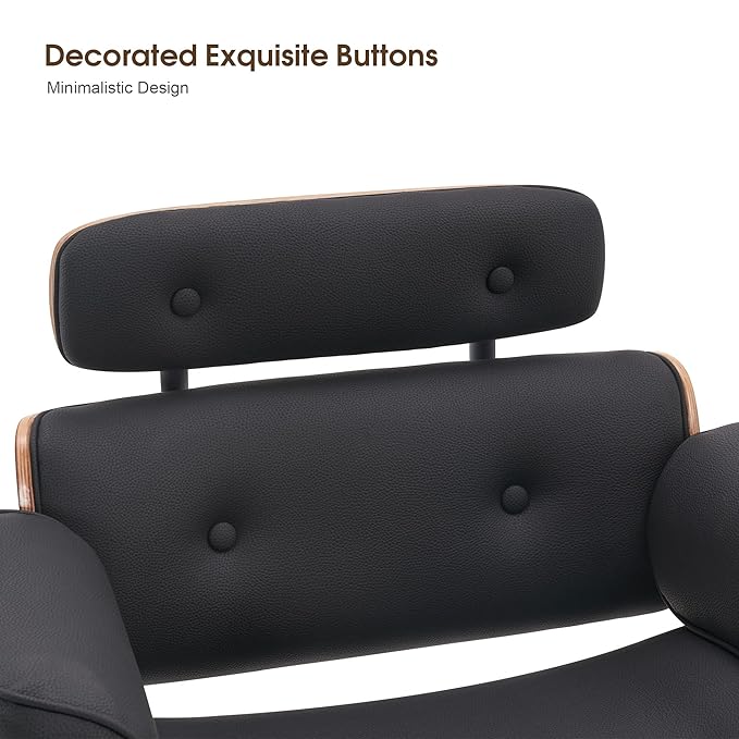 BarberPub Bend Wooden Salon Chair Hydraulic Chair Hair Cutting Beauty Spa Styling Equipment 8261 (Black)