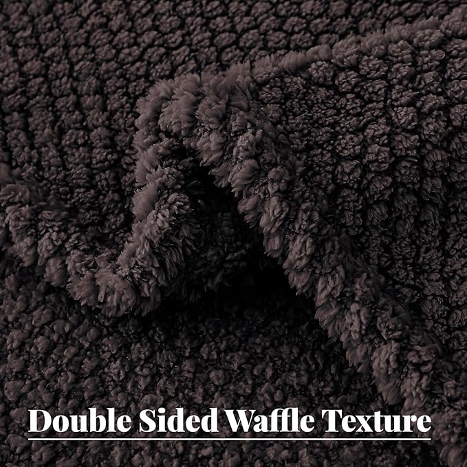 Whale Flotilla Soft Fleece King Size Bed Blanket, Coffee | 90x104 Inch, Suitable for Bed, Fluffy Fuzzy Jacquard Blankets for All Season, Lightweight and Cozy