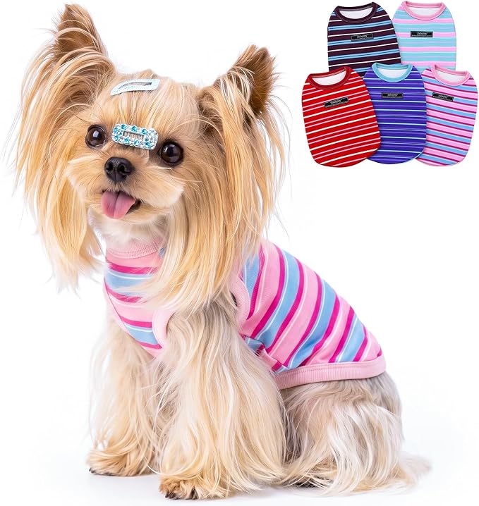 Soft Striped Dog Shirt, Cozy Warm pet Vest for Small Medium Dogs, Classic Puppy cat Clothes for Indoor Outdoor Outfits