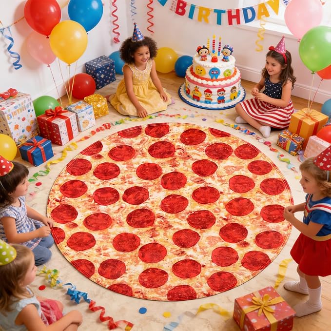 SeaRoomy 71 in Pizza Blanket, Novelty Funny Food Throw Blanket | White Elephant Gifts, Gag Gifts For Teen Boys & Girls, Novelty Christmas Birthday Presents, Double Sided, Soft Flannel