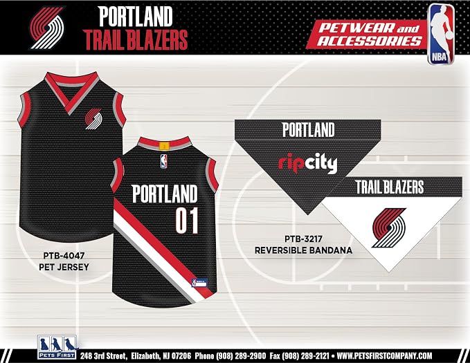 Pets First NBA Portland Trailblazers Dog Jersey, Medium- Tank Top Basketball Pet Jersey