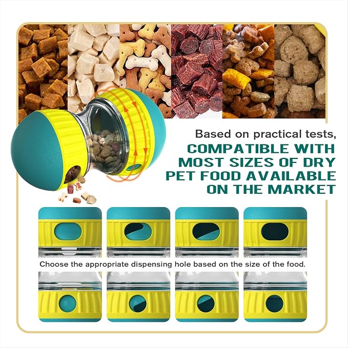 BSISUERM Dog Treat Dispensing Puzzle Toy Adjustable Food Dispenser Slow Feeder Pet Interactive Chase Toy Dog Enrichment Ball for Medium Large Dogs to Keep Them Busy, Extra Large