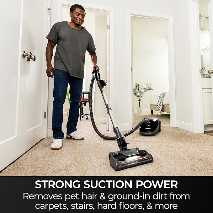 Kenmore 400 Series Bagged Canister Vacuum with Hair Eliminator Brushroll | Pet Friendly, Lightweight, 2-Motor Design, HEPA Filter, LED Headlight and Auto Cord Rewind - BC3006